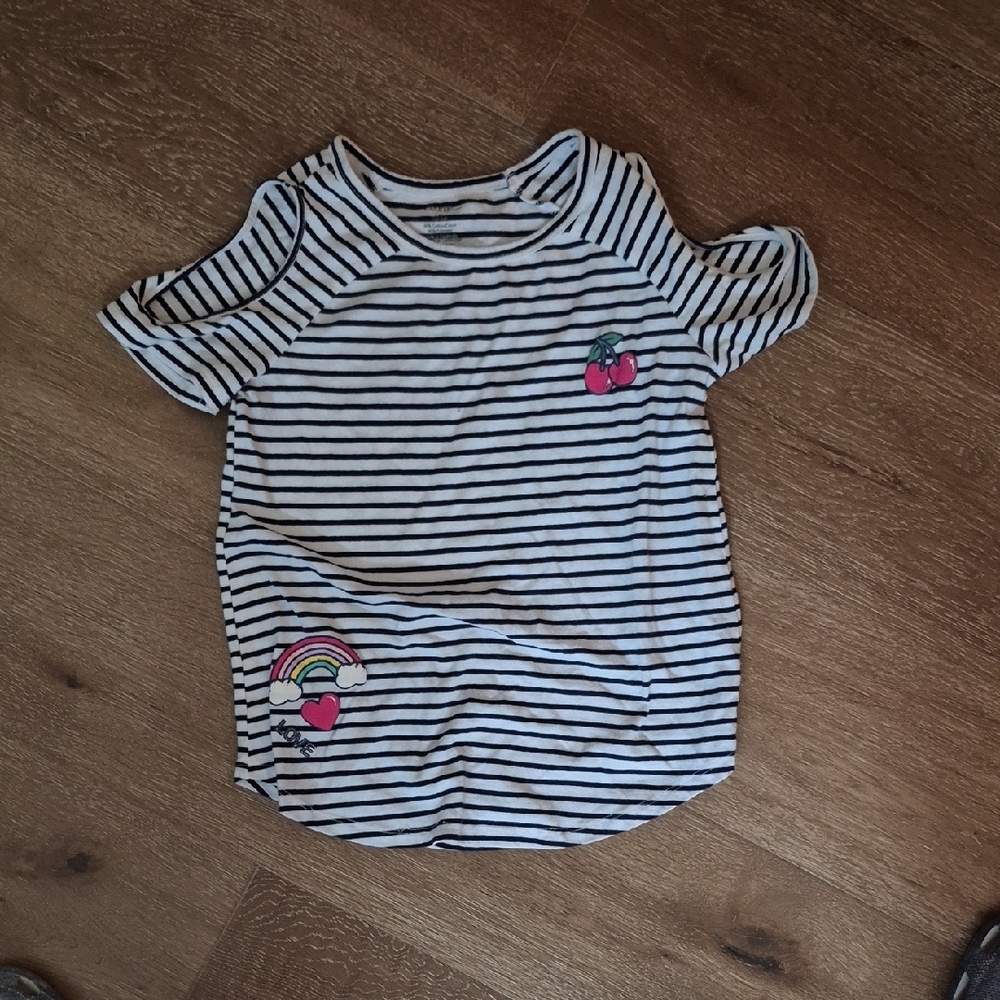 Black and White Striped Short Sleeve Tee